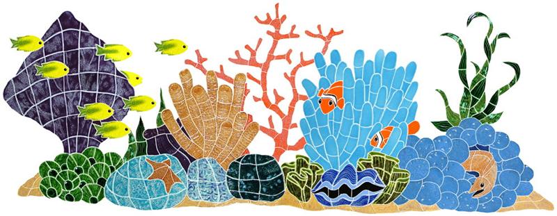 Coral Reef Ocean Realm Mosaic Tile